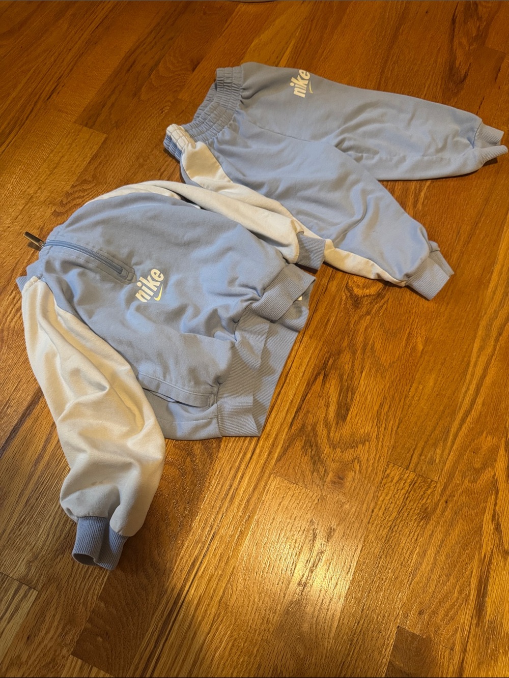 Nike Light Blue and White Kids Track Jacket & Joggers Set